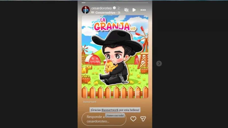 El fan art de César Doroteo en La Granja VIP que se viralizó.