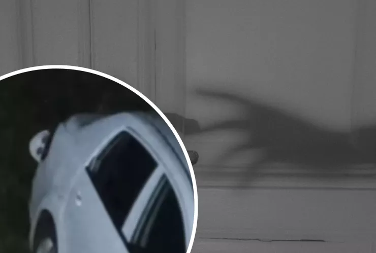 VIDEO. Uno, dos, tres por el espíritu que se escondió detrás del auto.jpg