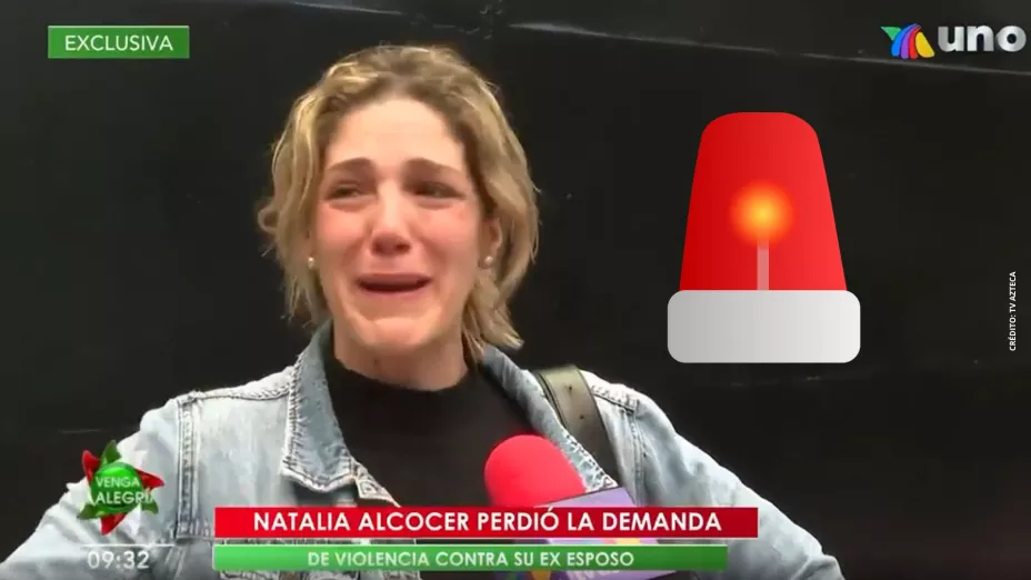 Natalia Alcocer rompe en llanto tras perder la demanda de violencia contra su exesposo.