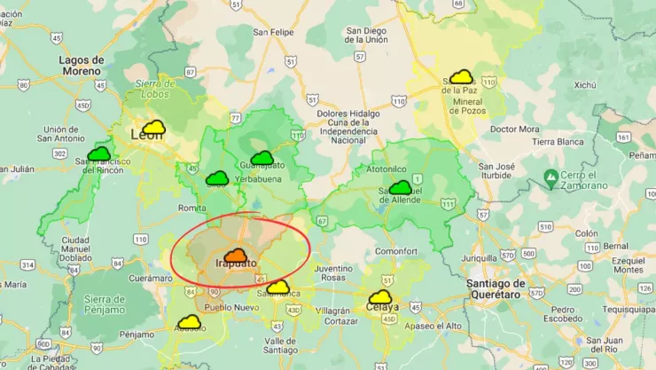 Calidad del aire hoy en Guanajuato