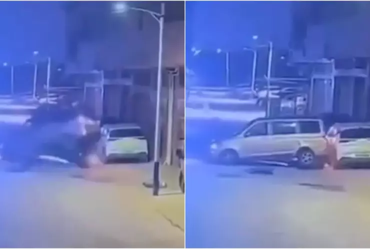 VIDEO_ ¿Destino final_ Cámara de seguridad graba el momento exacto donde una camioneta la cae encima