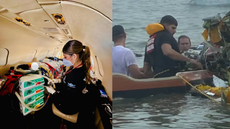 Qué pasó con la enfermera que viajaba en el avión que se desplomó en Galveston