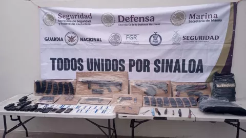 Armas aseguradas en Penal de Aguaruto