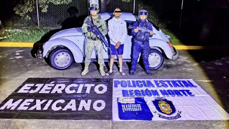 Mediante el uso de la tecnología del C4, fuerzas de seguridad detienen a masculino con presunta droga en Iguala, Guerrero