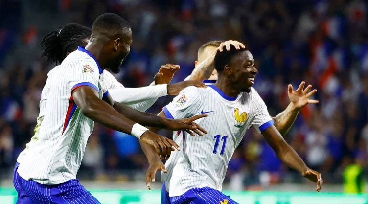 Francia celebra gol ante Bélgica