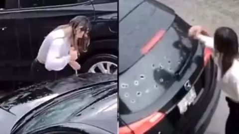 Video Mujer destruye auto, tras descubrir infidelidad de su novio