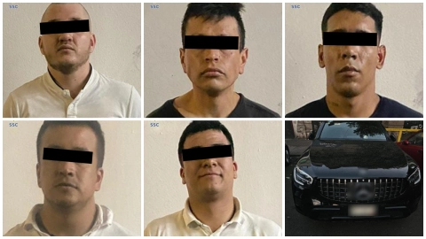 Presuntos integrantes de Los Fortis, detenidos en la colonia Peralvillo.
