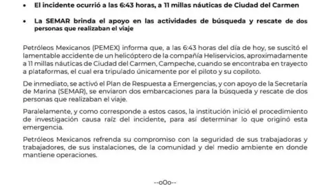 Helicoptero Sonda de Campeche Pemex