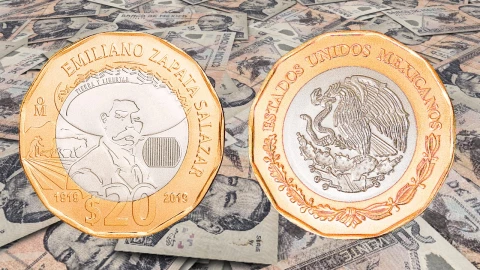 Moneda de 20 pesos conmemorativa de la Muerte de Emiliano Zapata Salazar