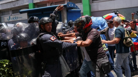 Marchas de trabajadores en Caracas, Venezuela, 9 de abril de 2026.