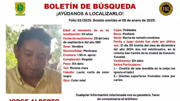 Desaparición de adulto de la tercera edad en Kanasín se viraliza