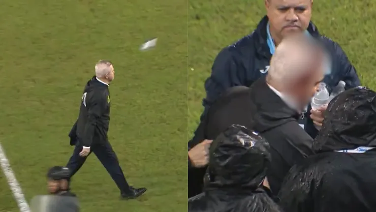 Javier Aguirre recibe fuerte botellazo que le abre la cabeza y lo deja sangrando