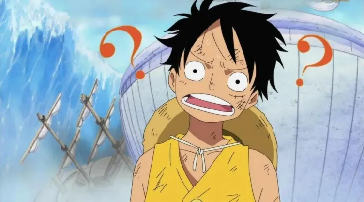En la imagen Luffy está sucio y tiene cara de confundido