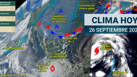 Seguir&aacute; lloviendo en los estados cercanos al Golfo de M&eacute;xico y al Oc&eacute;ano Pac&iacute;fico por “Helene” y “John”.