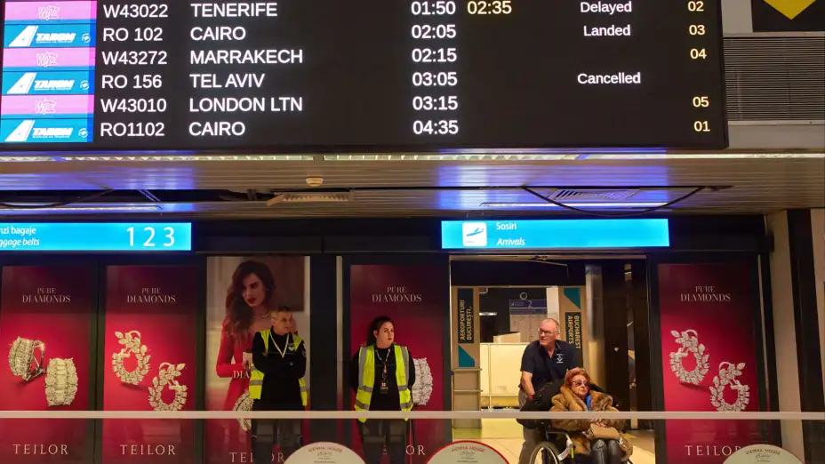 Vuelos cancelados en el Aeropuerto Internacional Henri Coanda en Rumania.