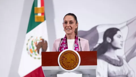 Claudia Sheinbaum en su mañanera.