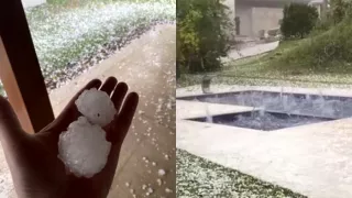 Una poderosa tormenta de granizo se registró en el sur de Brasil