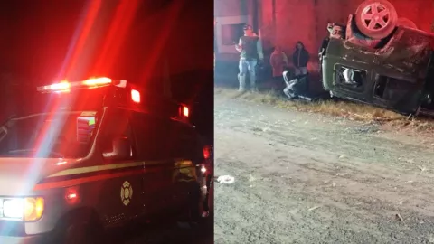 FOTOS: Camioneta volcó tras fuerte accidente en Cuapiaxtla, Tlaxcala; dejó heridos en carretera