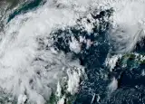 Imagen de satélite de la tormenta Isaías sobre el golfo de México.