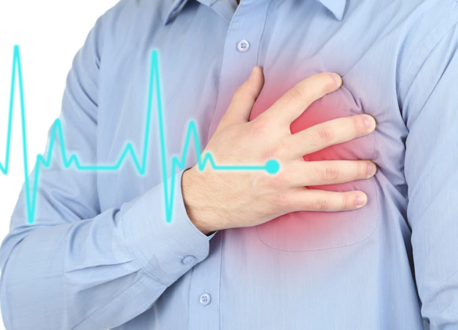 Man having chest pain - heart attack
