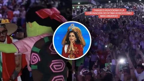 VIDEO: Así fue la reacción de los tabasqueños al ver a Fátima Bosch coronarse como Miss Universo 2025