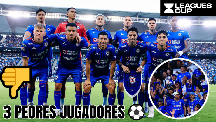 Los 3 peores jugadores de Cruz Azul tras empate en la Leagues Cup