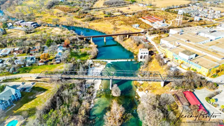 la bonita ciudad de New Braunfels vista panor&aacute;micamente en Texas