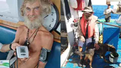 Rescatan a un náufrago australiano y su perrita luego de tres meses en altamar