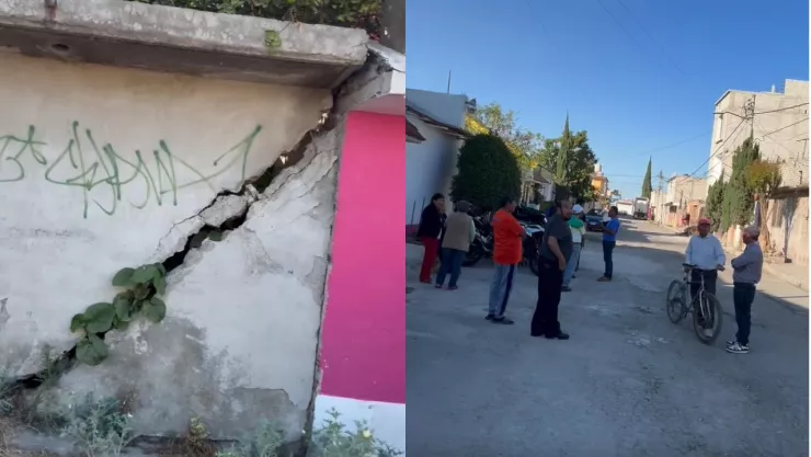 Grieta en casa de la colonia San Pedro Atzompa, Edomex.