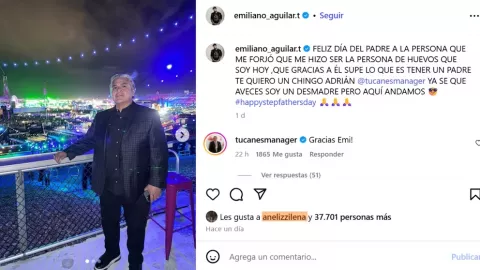 Así reaccionó la esposa de Pepe Aguilar al mensaje que su hijastro, Emiliano Aguilar subió por el Día del Padre 