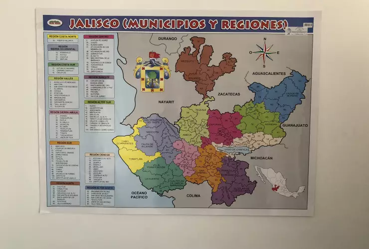 Mapa del estado de Jalisco 2023