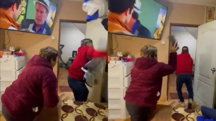 ¡Qué puntería! Una mamá y su chancla noquean a un joven