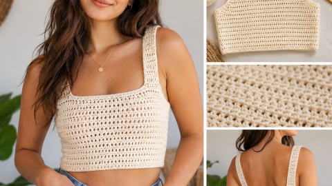 Crop top básico de crochet