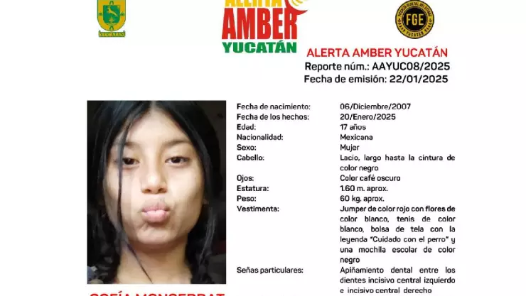 ¿Lo has visto_ Activan Alerta Amber por desaparición de la menor Sofía Manzanilla en Yucatán.