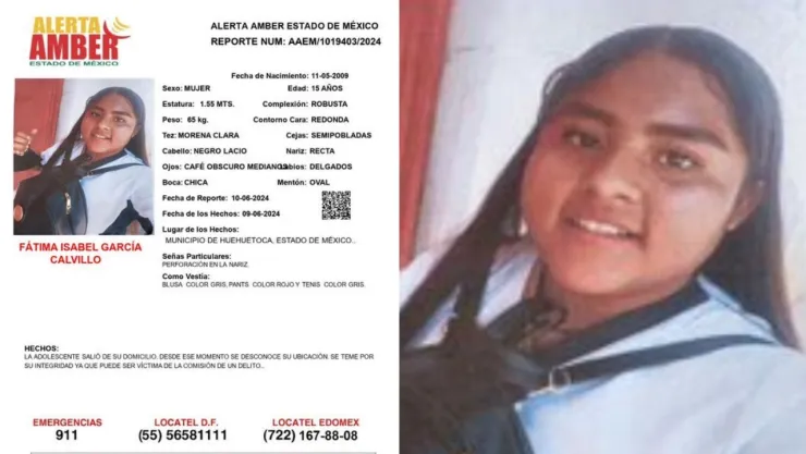 Alerta Amber Fátima Isabel García Calvillo Estado de México