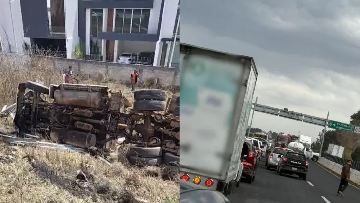 VIDEO: Conductor resultó herido tras accidente en el Libramiento Tlaxcala hoy; volcadura y caos vial