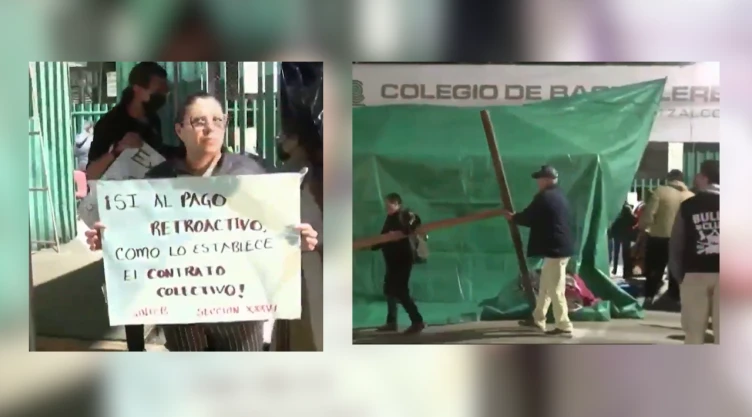Integrantes del Colegio de Bachilleres realizan paro indefinido