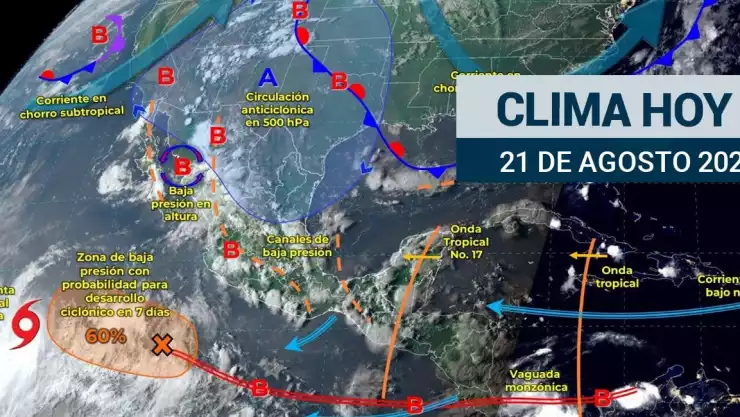Conoce aquí las condiciones climatológicas para este 21 de agosto.