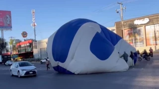 Globo aerostático realizó un descenso de emergencia