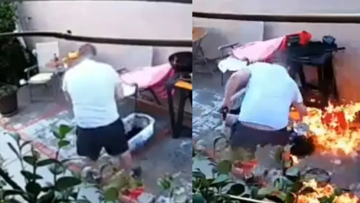 Hombre provoca incendio al intentar prender un asador
