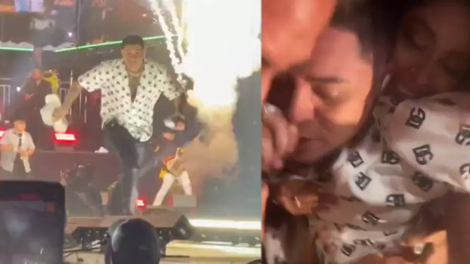 VIDEO: Eduin Caz se lanzó al público en concierto y nadie lo atrapó