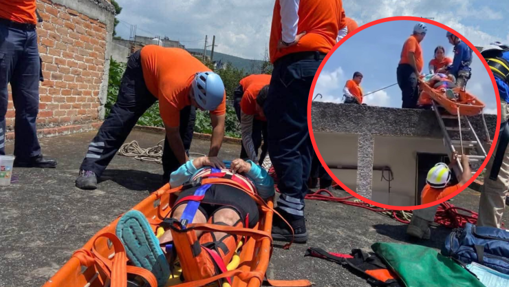 Mujer sufre fracturas tras caer en el techo de su vivienda en Acámbaro