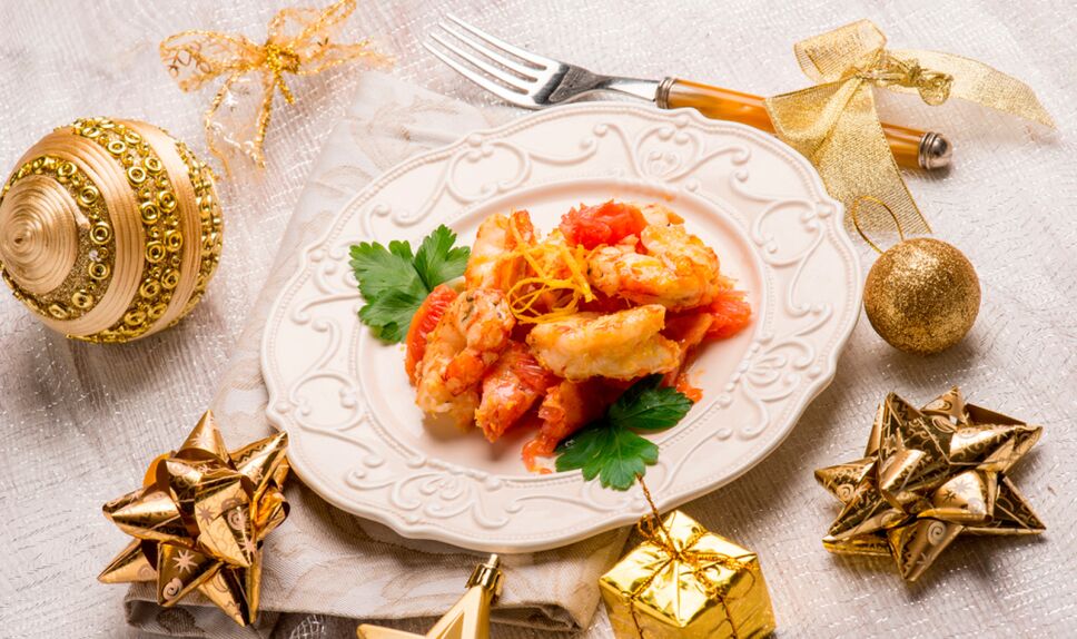 Camarones al ajo con vino tinto