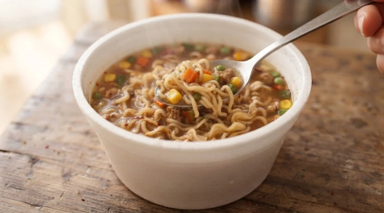 ¿Las sopas instantáneas están hechas de plástico?