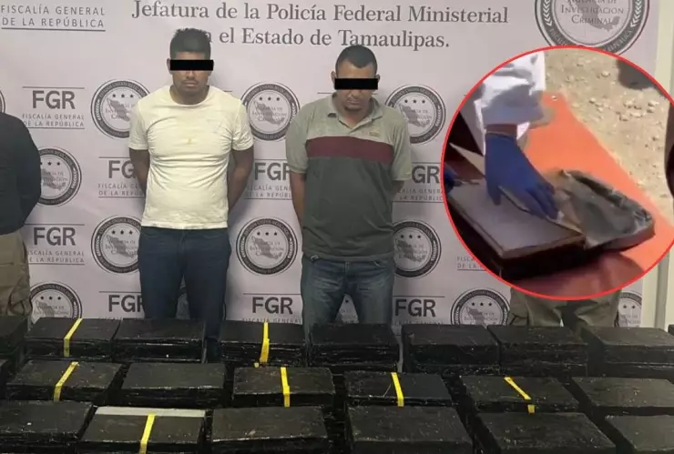 Tamaulipas: Descubren tráiler con 700 kilos de metanfetamina entre nopales y chía