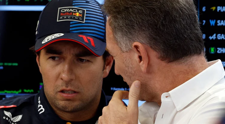 Checo Pérez y Christian Horner