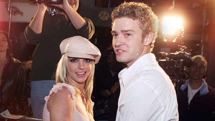 Britney Spears y Justin Timberlake en febrero de 2002