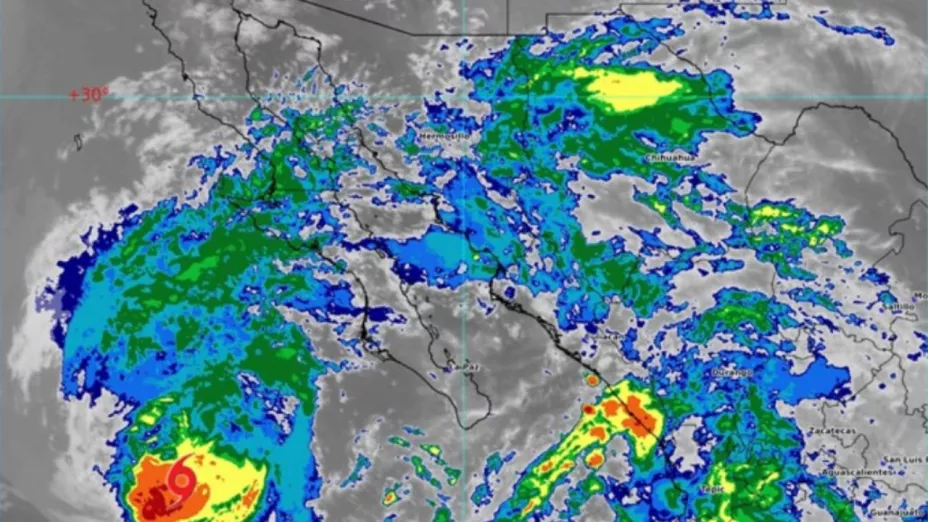 Autoridades emiten alertas por tormenta Mario: lluvias puntuales y oleaje elevado en la península de Baja California