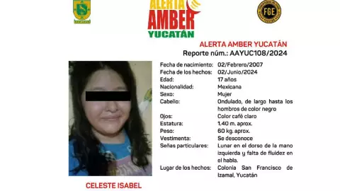 Desactivan Alerta Amber tras localizar a joven de 17 reportada como desaparecida en Yucatán.