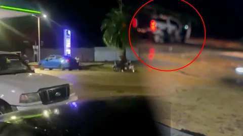 Momento exacto de la balacera de villaflores